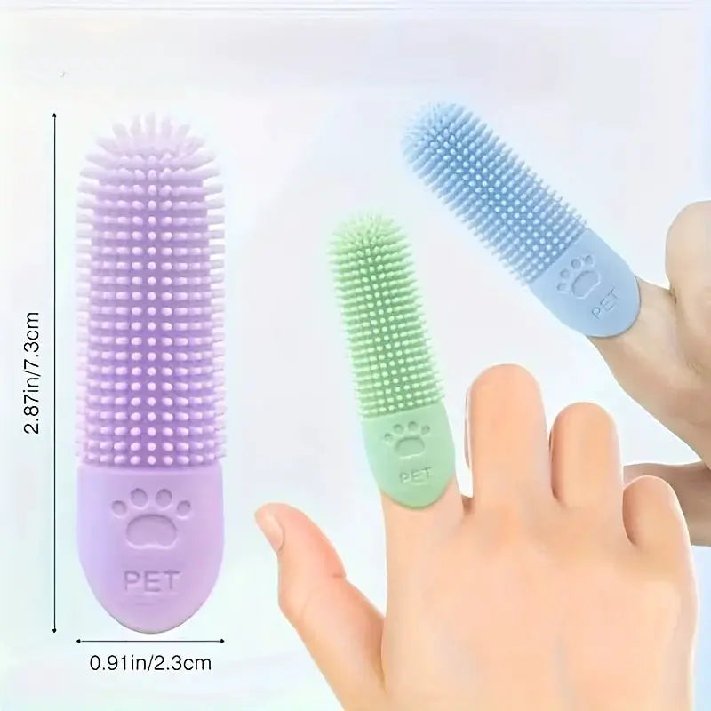Soft Silicone Finger Dog Toothbrush 360 Degree Design for Dogs and Cats Durable Pet Finger Brush All Breeds