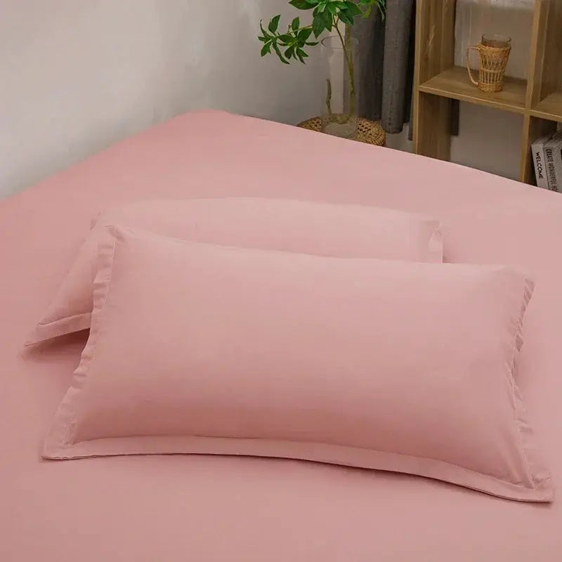 Simples Market 2pcs pink pillowcases, envelope-style cushion covers, solid light pink, 48x74cm
