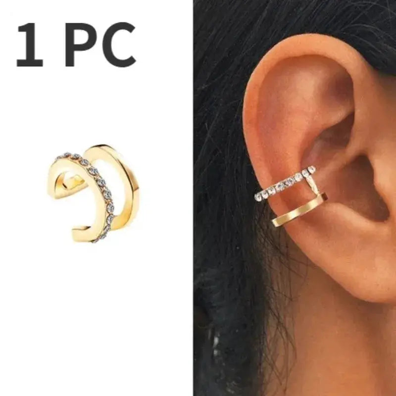 Cute Metal Leaf Earcuff Clip On Earring For Women And Girls No Piercing Cartilage Earring