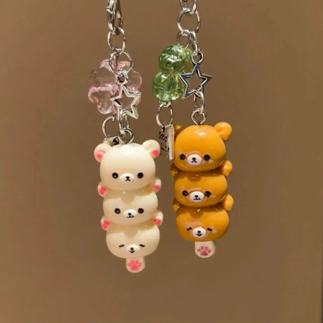Cute Bear Phone Charms Pendant Kawaii Anime Keychain For Keys School Bag iPhone 17 Pro Max AirPods Korea Y2K Accessories