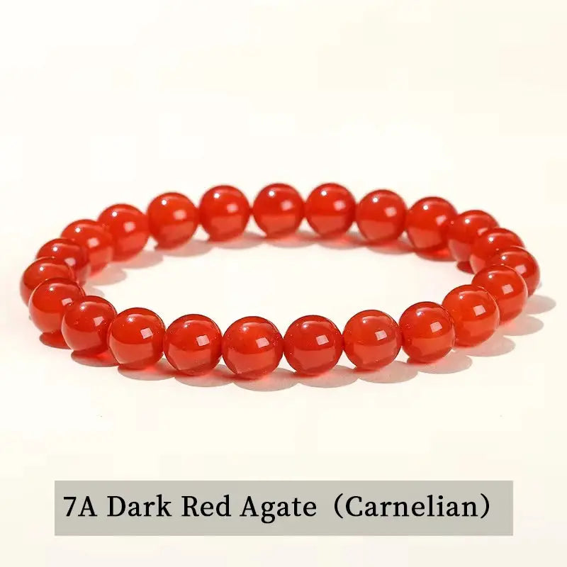 JD Natural Stone Beads Bracelet Amethyst Tiger Eye Crystal Quartz Agate Unisex Bangle Reiki Healing Jewelry Gift