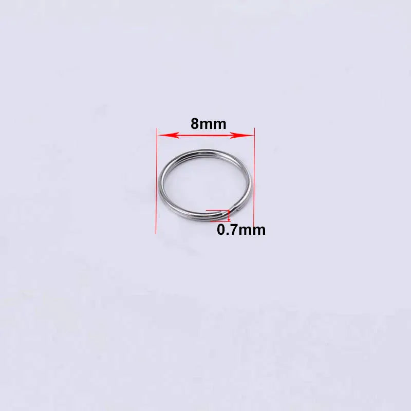 50 Pieces Key Ring Connectors For DIY Keychain Making Findings Rhodium Plated Iron Alloy Round