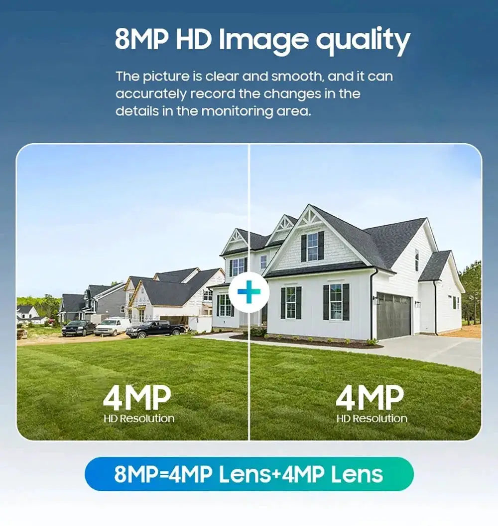 8MP 4K wireless solar outdoor dual-lens IP camera with PIR night vision by Simples Market