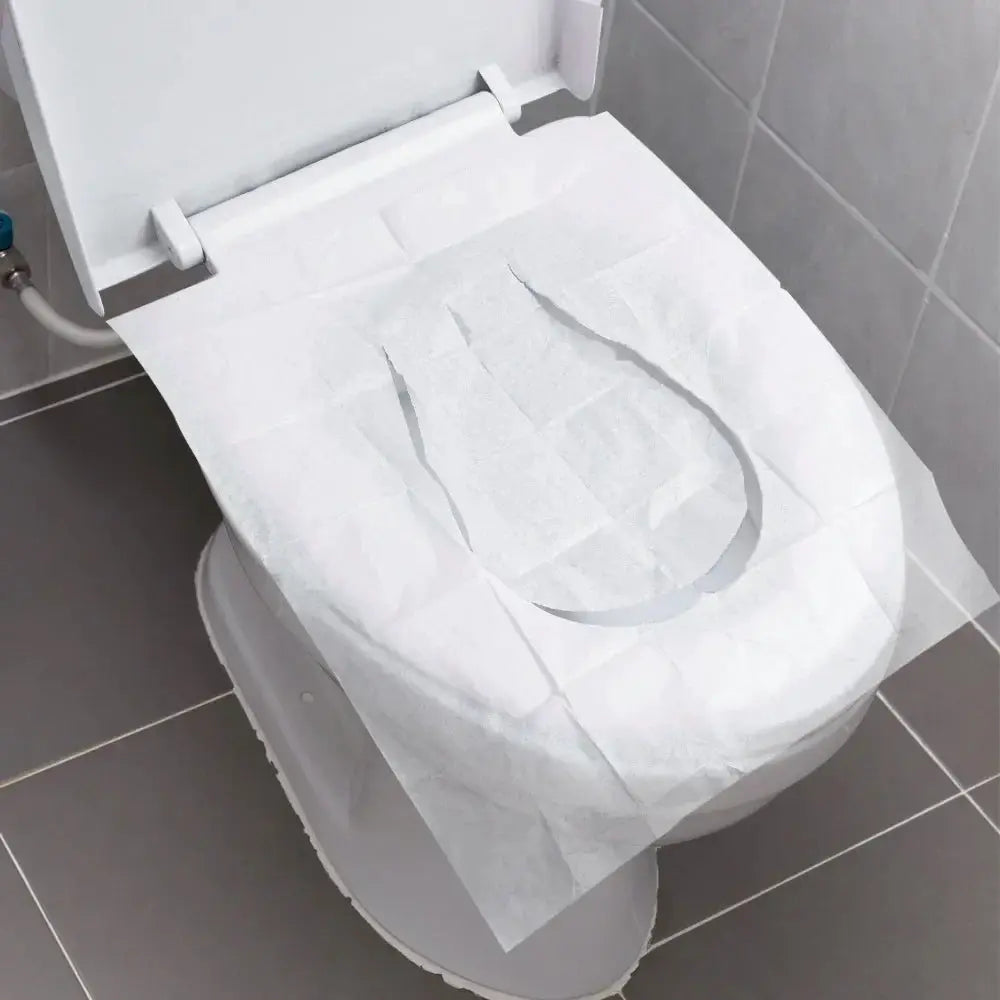 Disposable toilet seat covers, white waterproof paper, portable packs 50/30/10 pcs for travel and camping