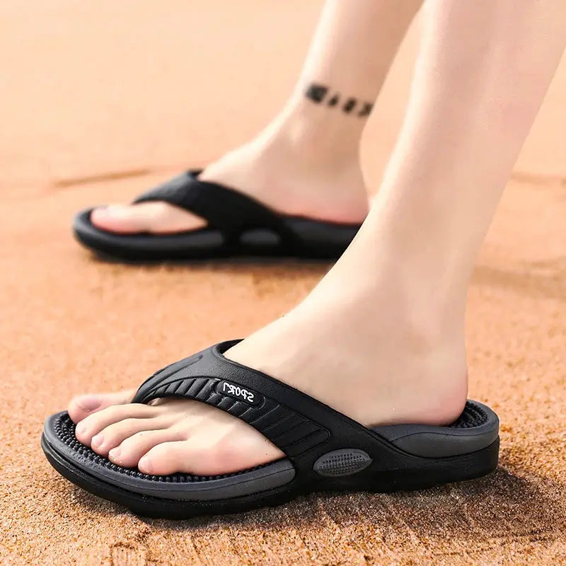 Massage Flip Flops for Men Summer Breathable Beach Shoes Sandals Luxury Big Size Slippers