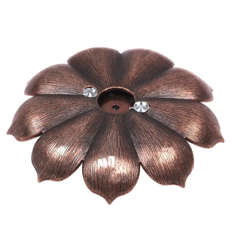 Alloy Incense Burner Stick Holder Plate Lotus Censer Bronze Nasturtium For Buddhism Zen Decor
