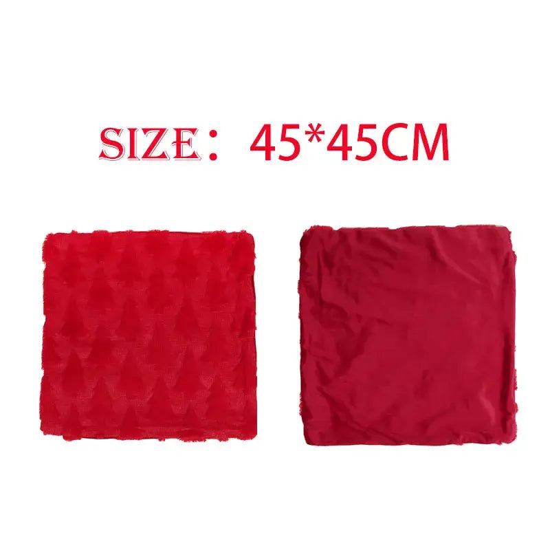 Christmas decorative pillow cover by Simples Market, 45x45 cm, red textured front with plain back for couch