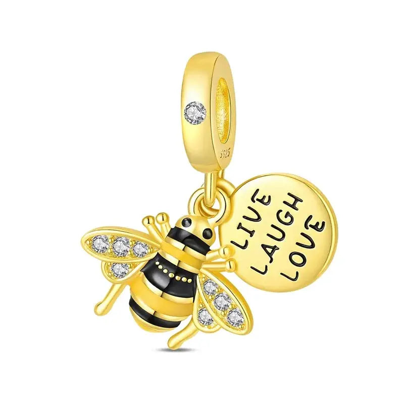 925 Sterling Silver Gold DIY Charms Beads Inlaid Zirconium Sun Leopard Pendants Fit Bracelet For DIY Jewelry Making