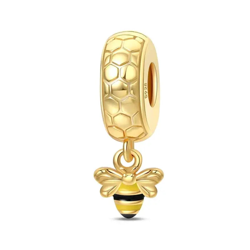 925 Sterling Silver Gold DIY Charms Beads Inlaid Zirconium Sun Leopard Pendants Fit Bracelet For DIY Jewelry Making