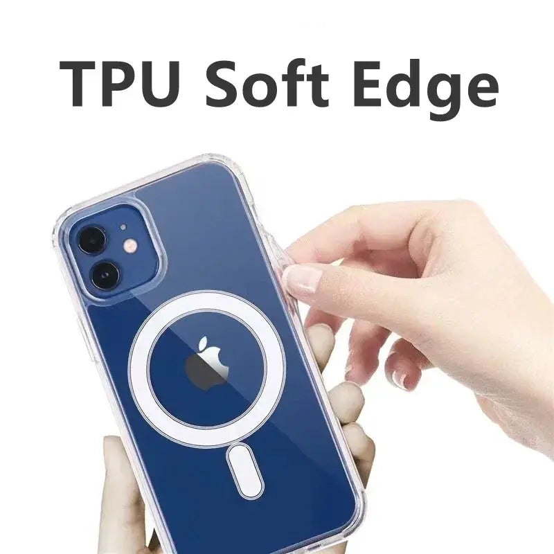 Simples Market magnetic transparent TPU phone case with MagSafe for iPhone 11–17 Pro Max, clear back