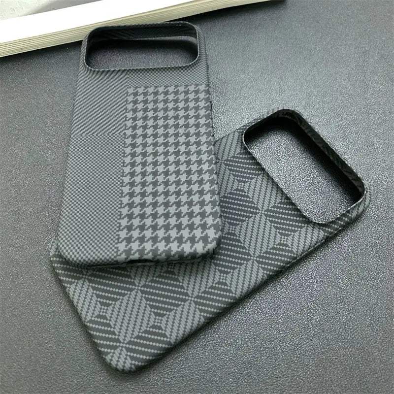 LuxCarbon Slim Carbon Fiber Case For iPhone 17 Pro Max 16 15 14 13 Shockproof Matte Bumper