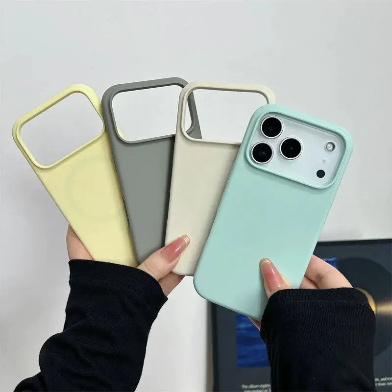 Simples Market magnetic liquid silicone iPhone 17 case set of 4 pastel colors with MagSafe and large camera hole