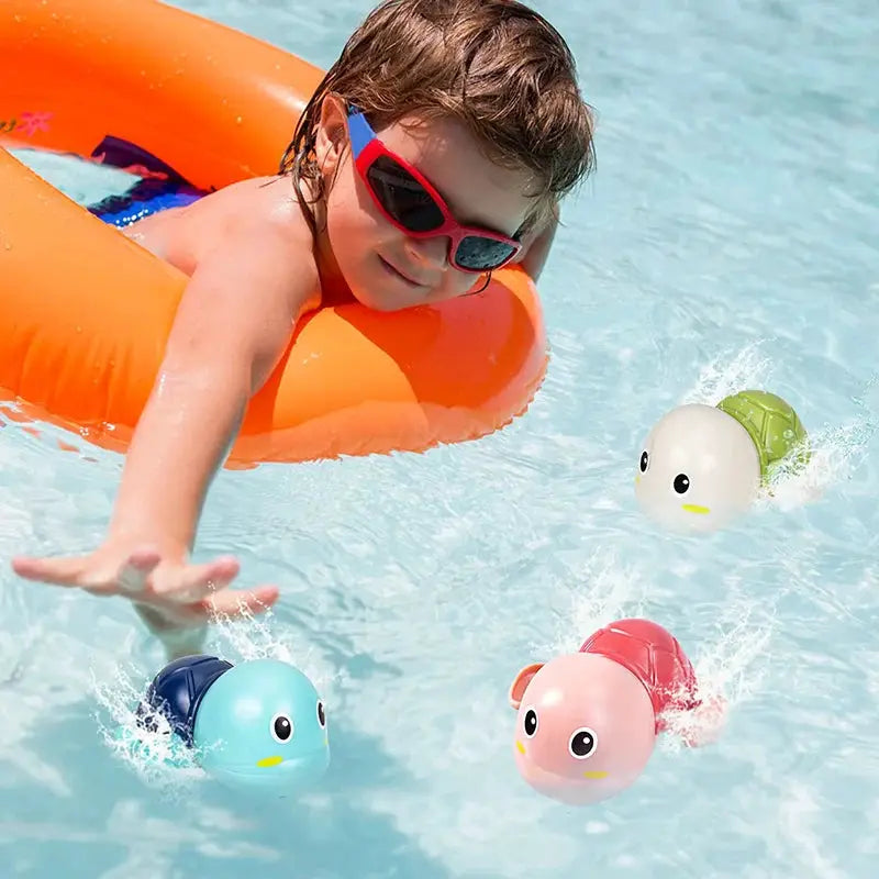 Baby Bath Toys Set Turtle and Whale Clockwork Water Toys Non Toxic for Tub Pool Beach Fun for Kids