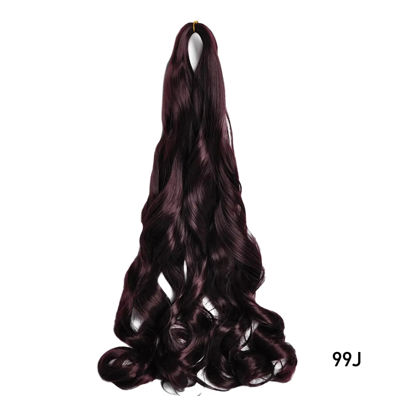 French Curls braiding hair extensions, 24-inch synthetic spiral curls in 99J burgundy