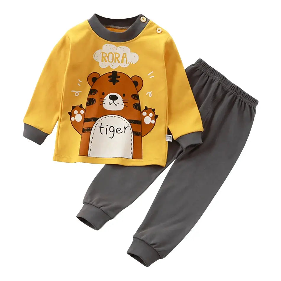 Cartoon Unicorn Kids Sleepwear Unisex Pajama Sets Durable Soft Warm Autumn Clothing Everyday Comfort