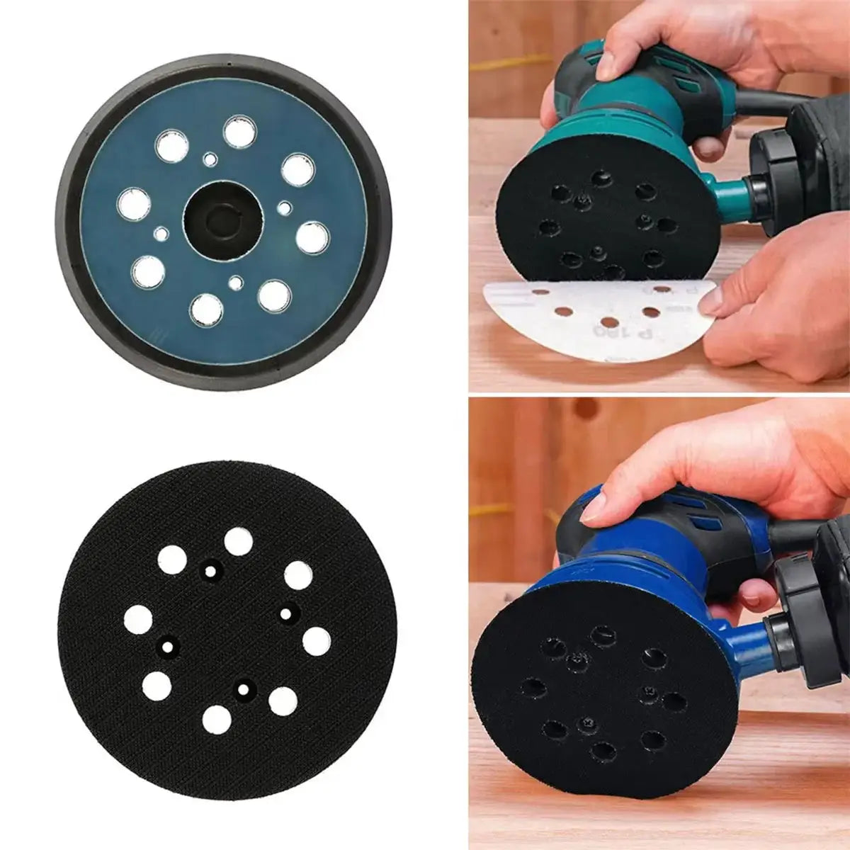 125mm 5 Inch Sanding Pad With Eight Holes Hook Loop Backing For Electric Orbital Sander Polishing