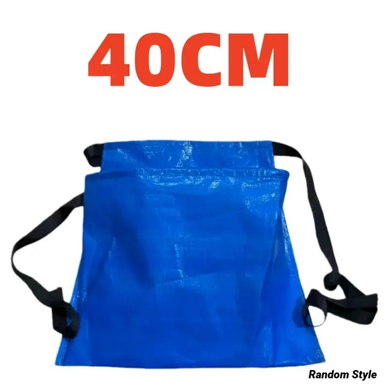 Simples Market waterproof fruit and vegetable picking apron waist harvest bag in blue with black adjustable straps