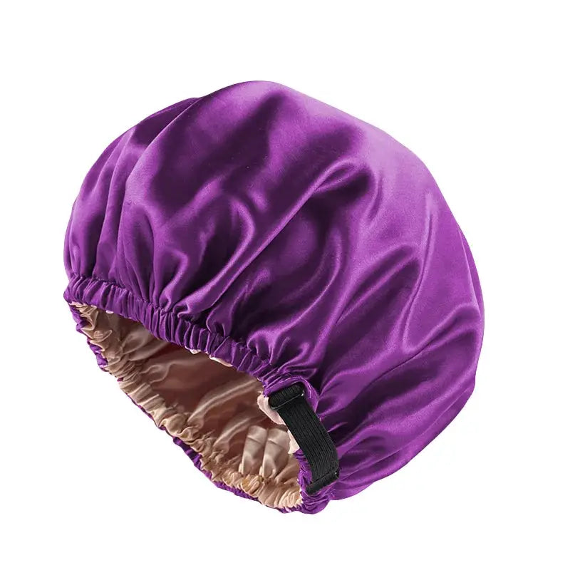 SilkNest Satin Sleep Bonnet Adjustable Double Layer Large Satin Lining For All Night Curly Hair Protection