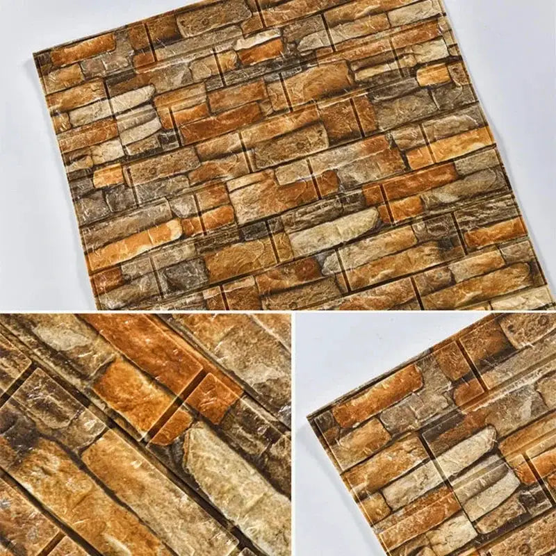 Retro Brick Wall Decor Self Adhesive 3D Brick Pattern Wall Sticker Roll PE Foam Wallpaper For Quick Room Update