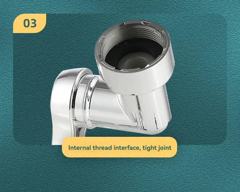 Faucet aerator extension in chrome by Simples Market, universal rotation with plastic splash filter