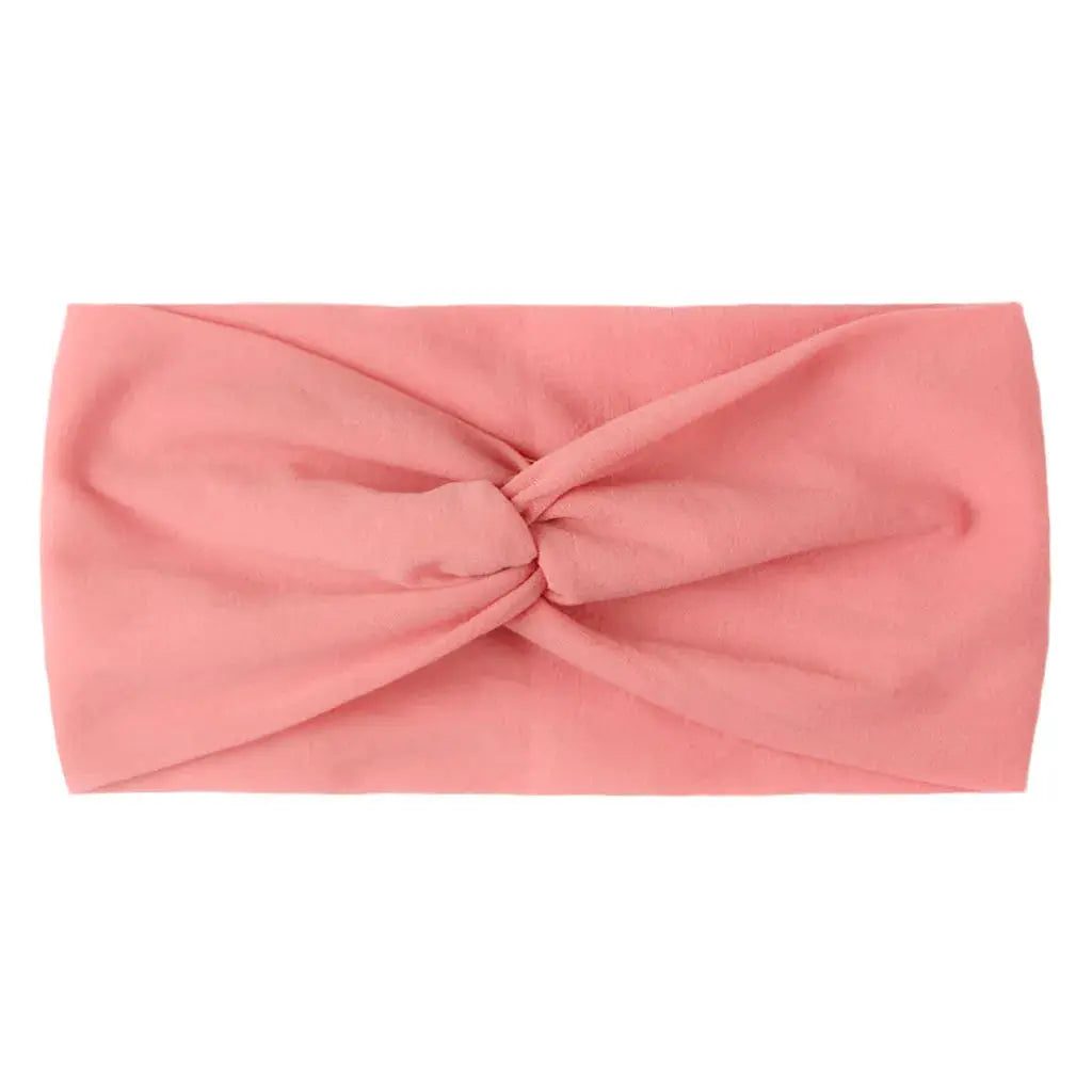 Solid Color Baby Headband for Girls Spring Summer Twisted Knot Design Soft Elastic Hair Accessory Large Size
