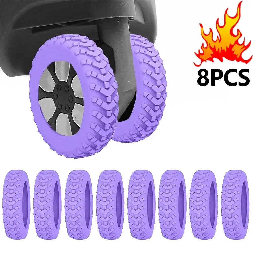 Silicone Wheel Protectors For Luggage Caster Wheels 8 Pieces Thickened Texture Noise Reduction