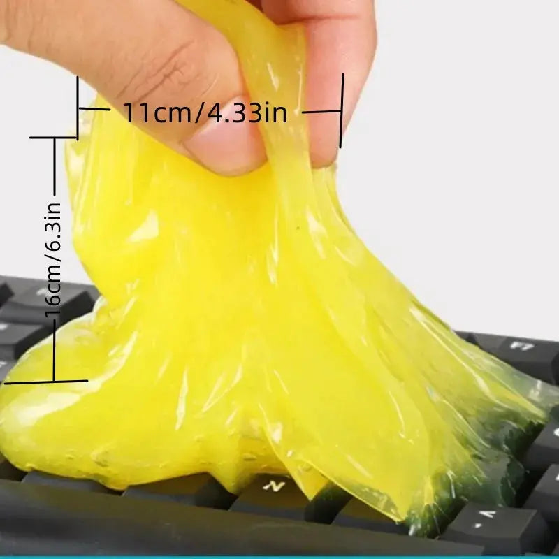 Car cleaning gel putty by Simples Market, bright yellow silicone dust cleaner for auto interiors.