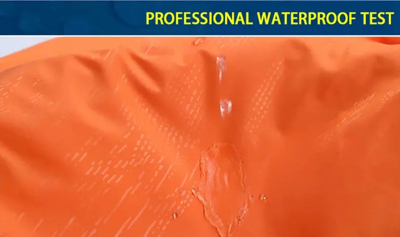 JNLN unisex hiking jacket orange waterproof fabric with professional test banner
