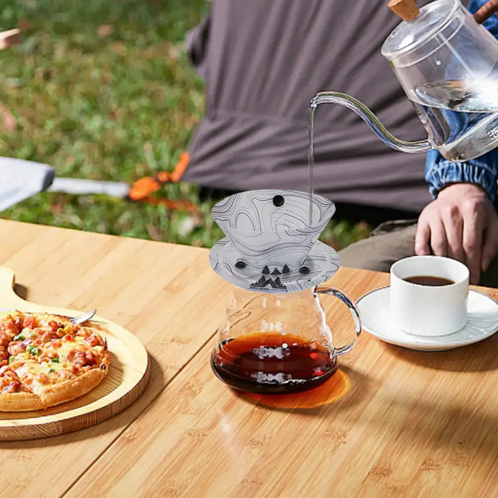 Outdoor Lightweight Folding Tableware Set Bowls Plates Cups Coffee Filter Funnel Heatproof Food Grade Easy To Clean