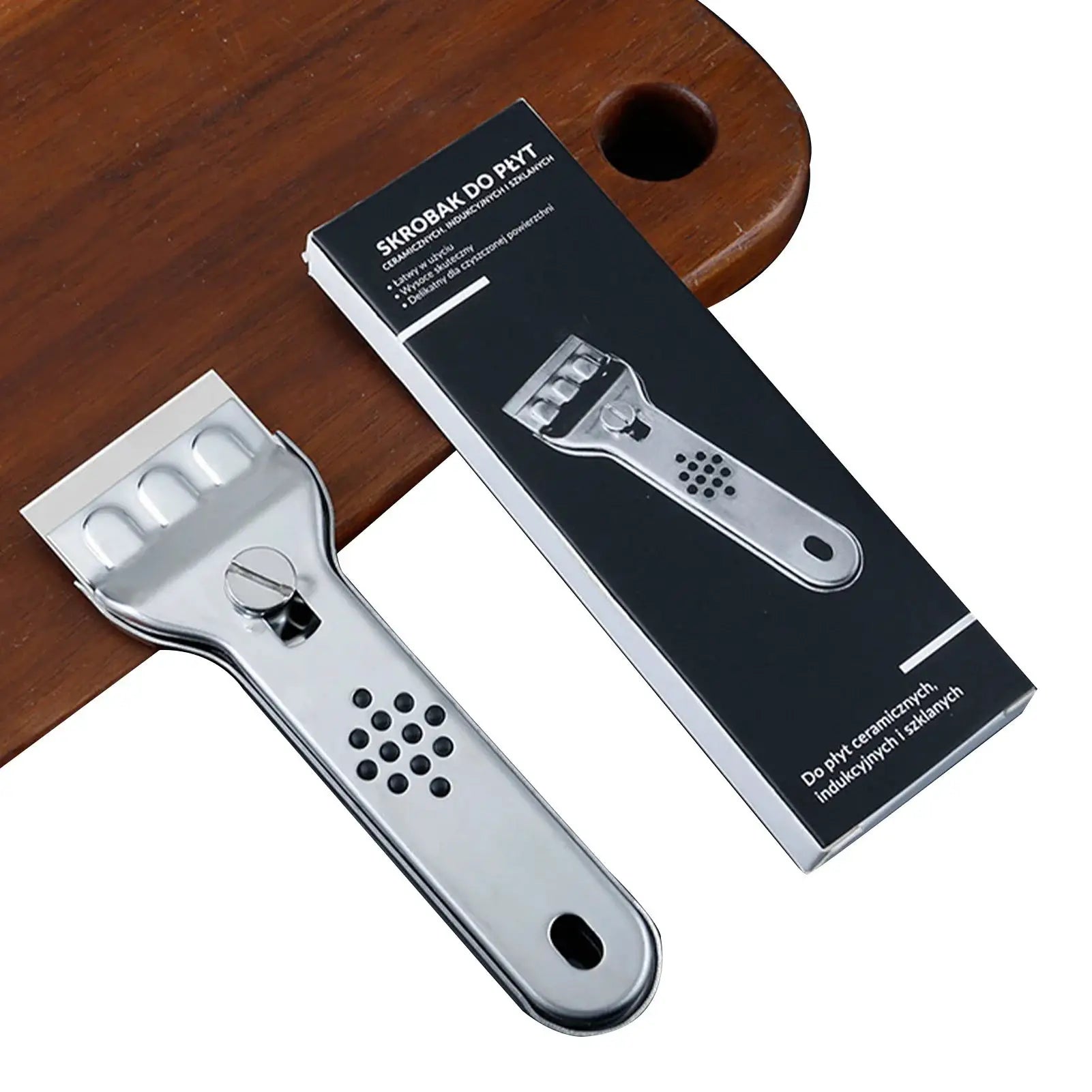 ChefPro Ceramic Glass Cooktop Scraper Stainless Steel Blade With Replaceable Sharp Edges And Paint Scraper