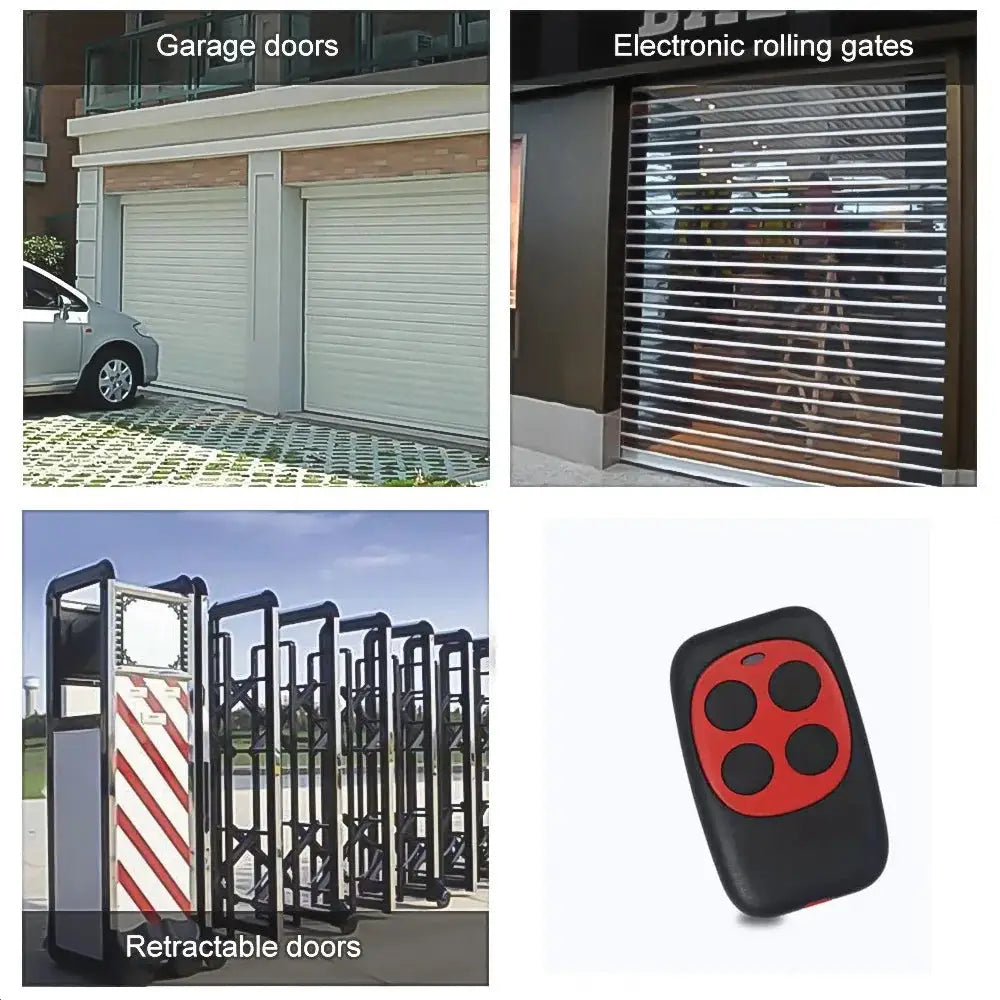 433MHz 4-key red-front remote control for garage doors and electronic rolling gates