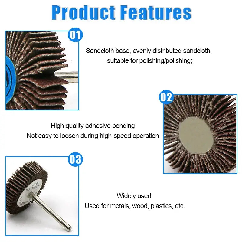 80 Grit Flap Wheel Discs With 3.0mm Shank For Dremel Rotary Tools Louver Grinding Sanding Pack