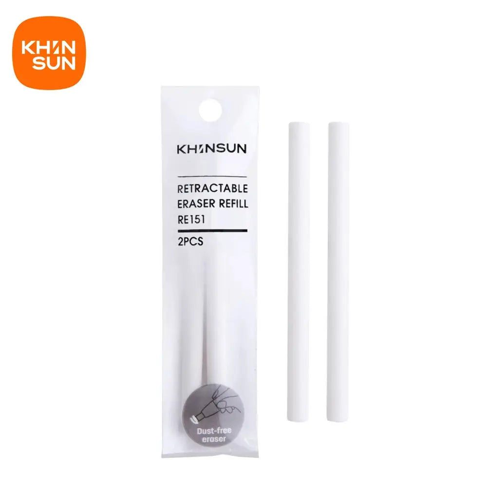 KHINSUN retractable eraser refill white plastic 2pcs