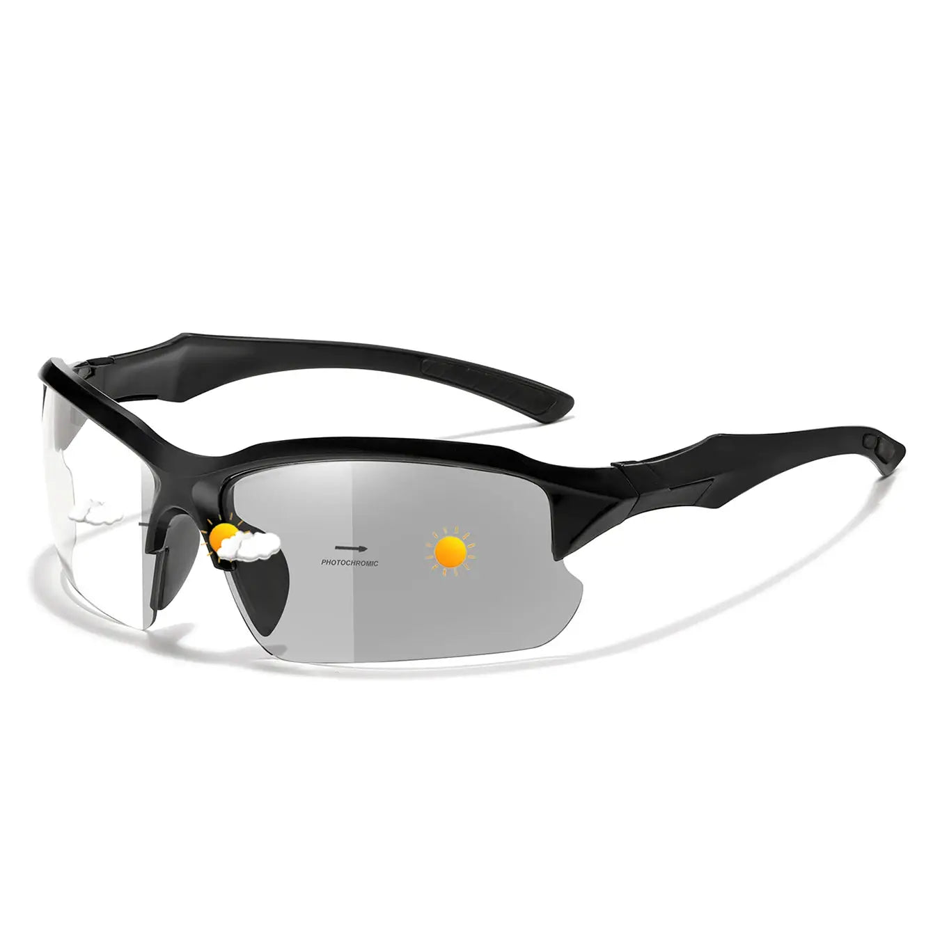 OptiView Photochromic Cycling Sunglasses For Men And Women Auto Tint All Light Conditions Windproof Oversized Eyewear