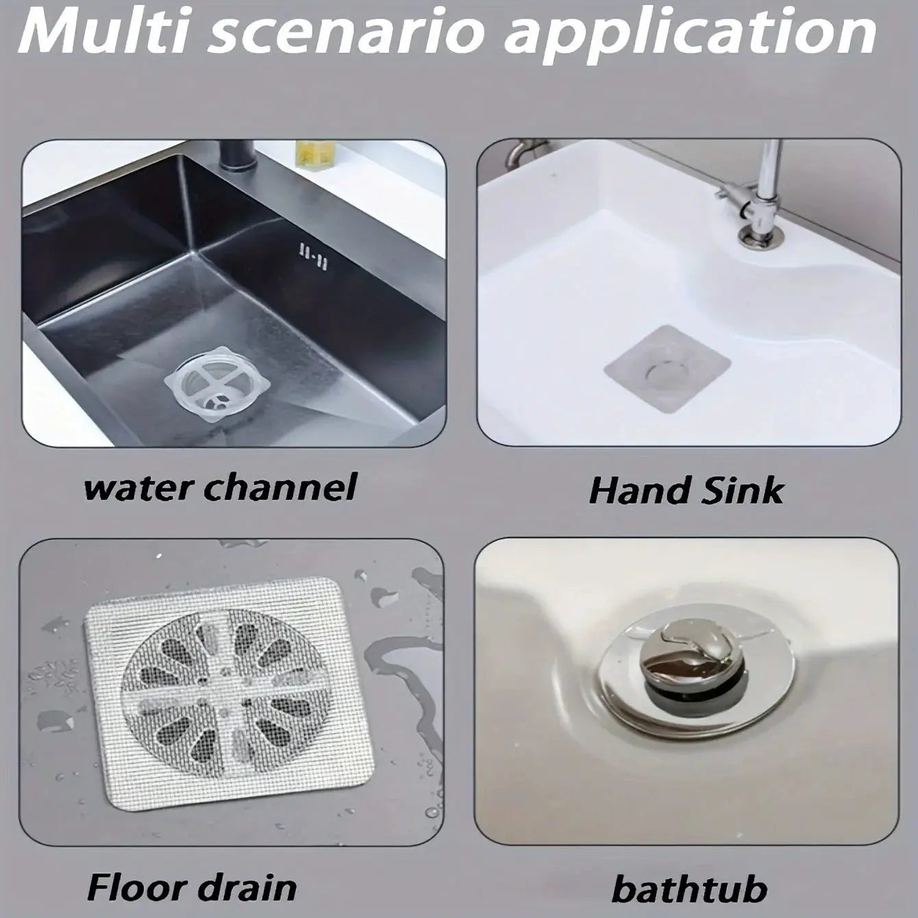 Floor Drain Sticker Self Adhesive Hair Filter Net For Bathroom Kitchen Sewer Blockage Prevention Mesh