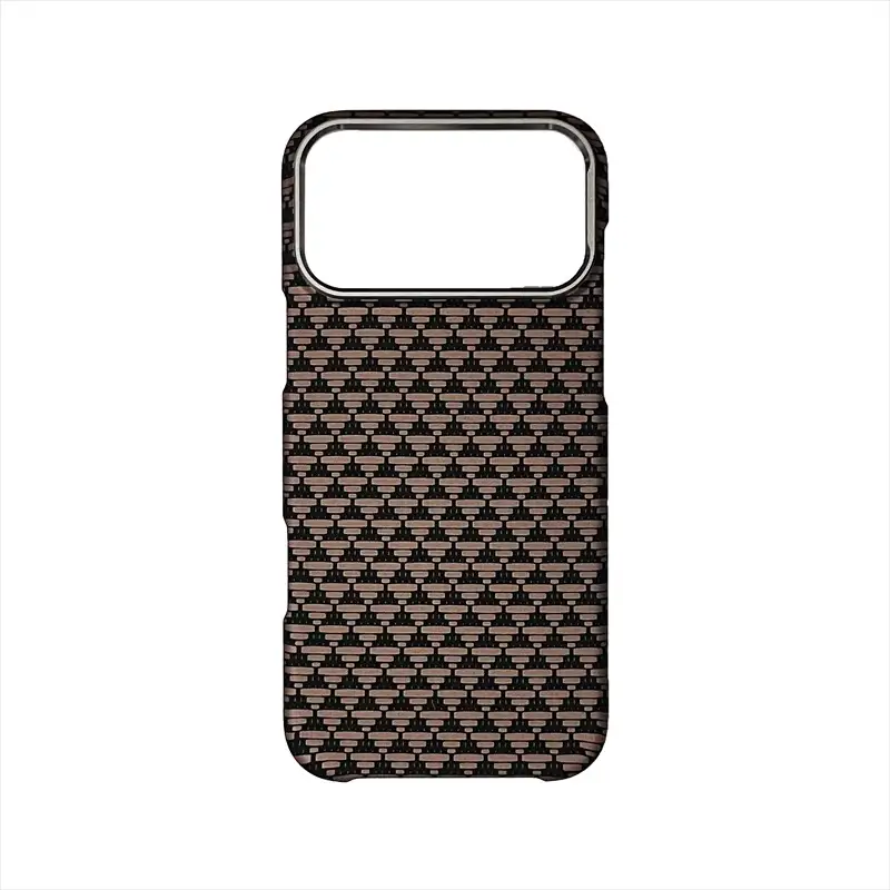 Simples Market iPhone MagSafe case with carbon fiber geometric pattern, shockproof alloy armor for Pro Max/Air