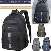 Backpack Fashion Minimalist Men’s Rucksack in black nylon with multiple pockets; 5 color options shown.