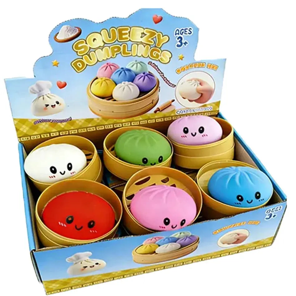 Dumpling Squishies Cute Colorful Bun Toy Slow Rising Stress Relief Fidget for Kids and Adults Anti Anxiety Gift