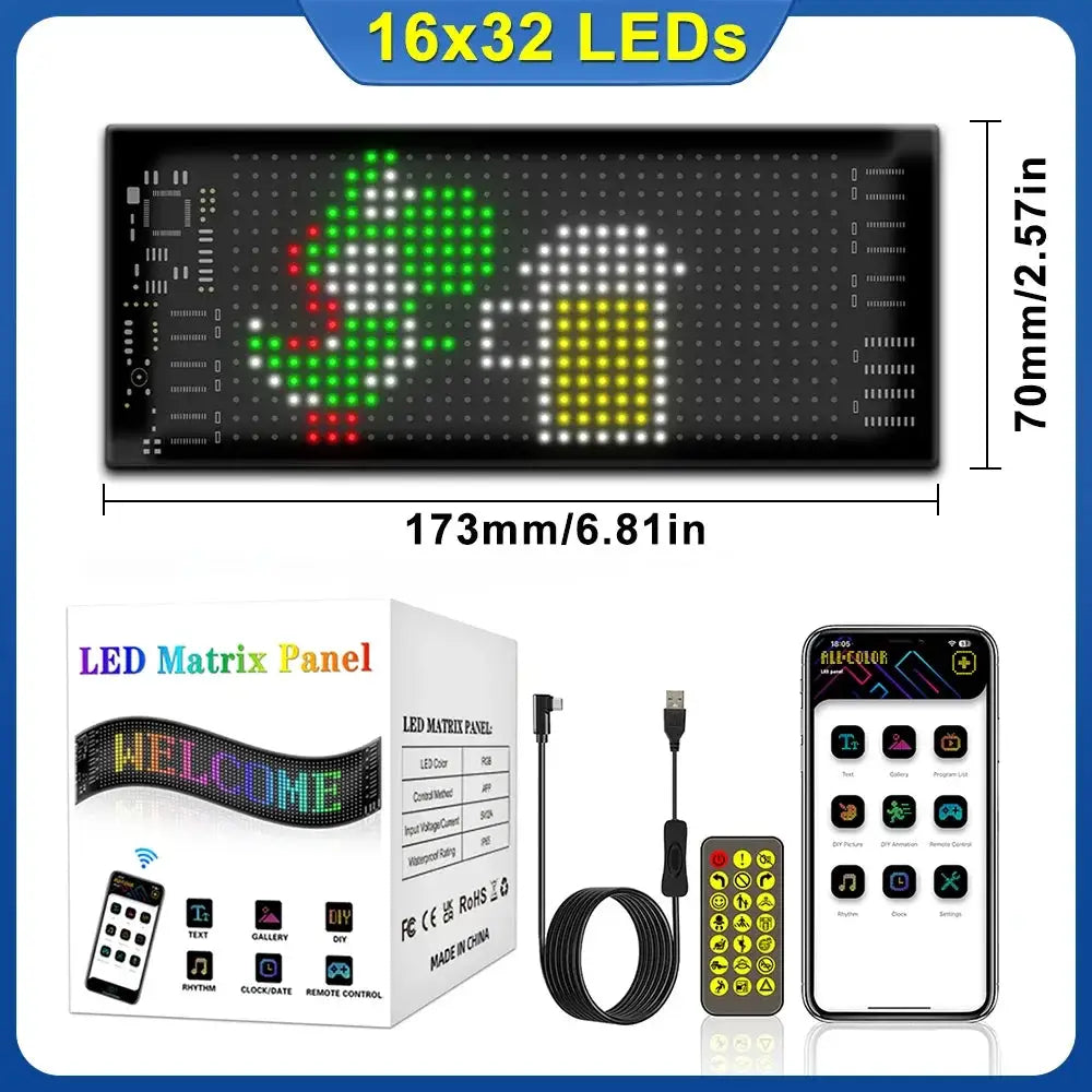 Bluetooth LED Matrix Pixel Panel Nightlight App Control Programmable