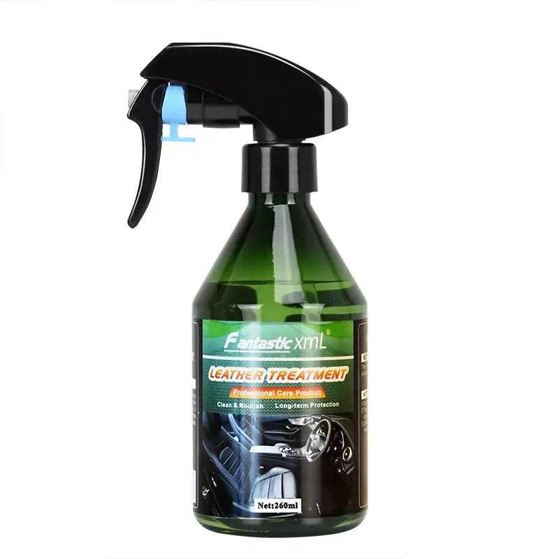 Leather treatment spray bottle 260ml, green bottle with black trigger sprayer by Simples Market