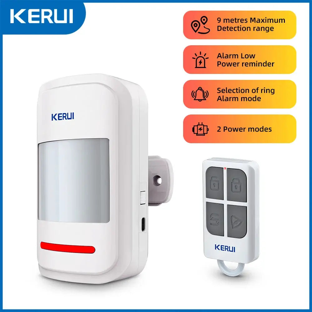 Kerui HW19 PIR motion sensor with remote control, white 2-piece alarm set