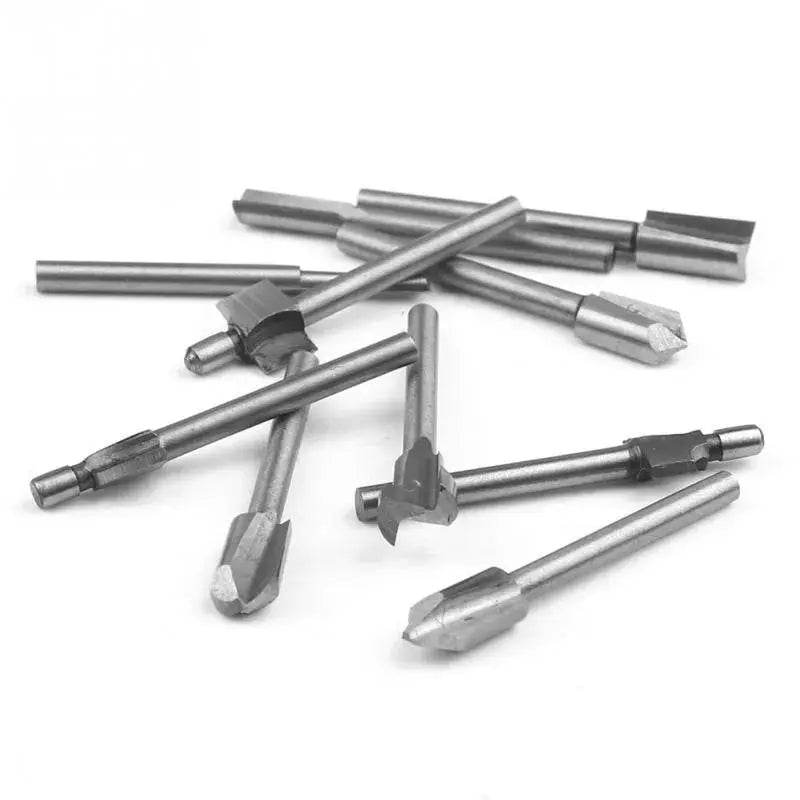 HSS Milling Cutter Bits Set With AlTiN Coating For Dremel Rotary Tools Woodworking Carving Engraving
