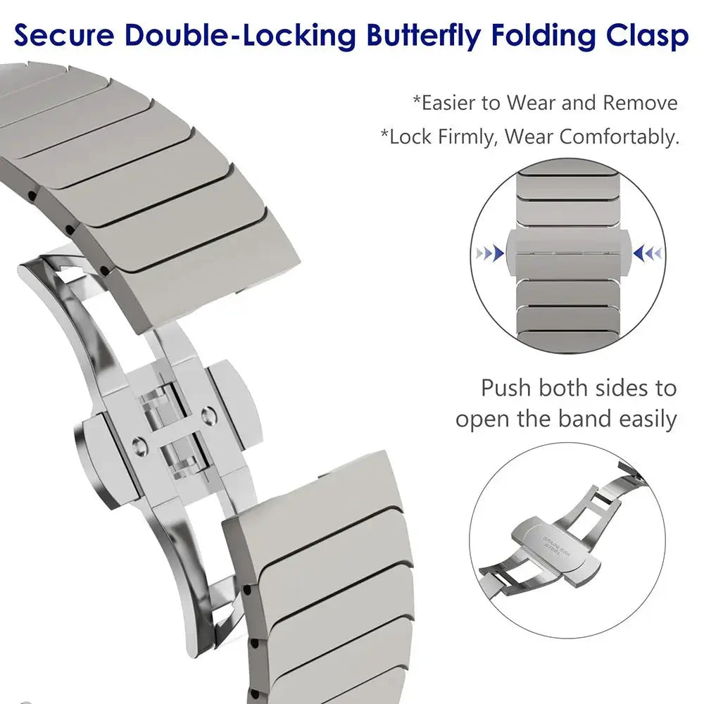 Metal Band For Apple Watch 46mm Strap Stainless Steel Watchband For Iwatch Series 11 10 Ultra 49mm 42/44/45/40mm Business Correa