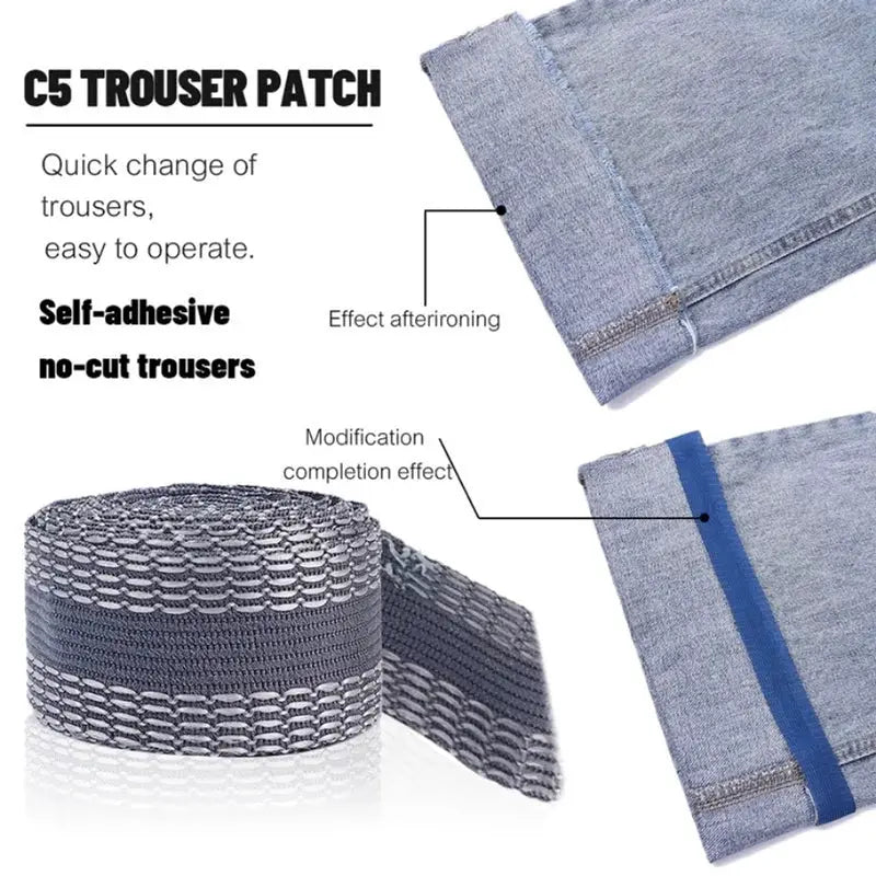 One To Five Meters Self Adhesive Pants Hem Tape For Jeans And Trousers Iron On Hemming DIY Sewing Fabric Repair