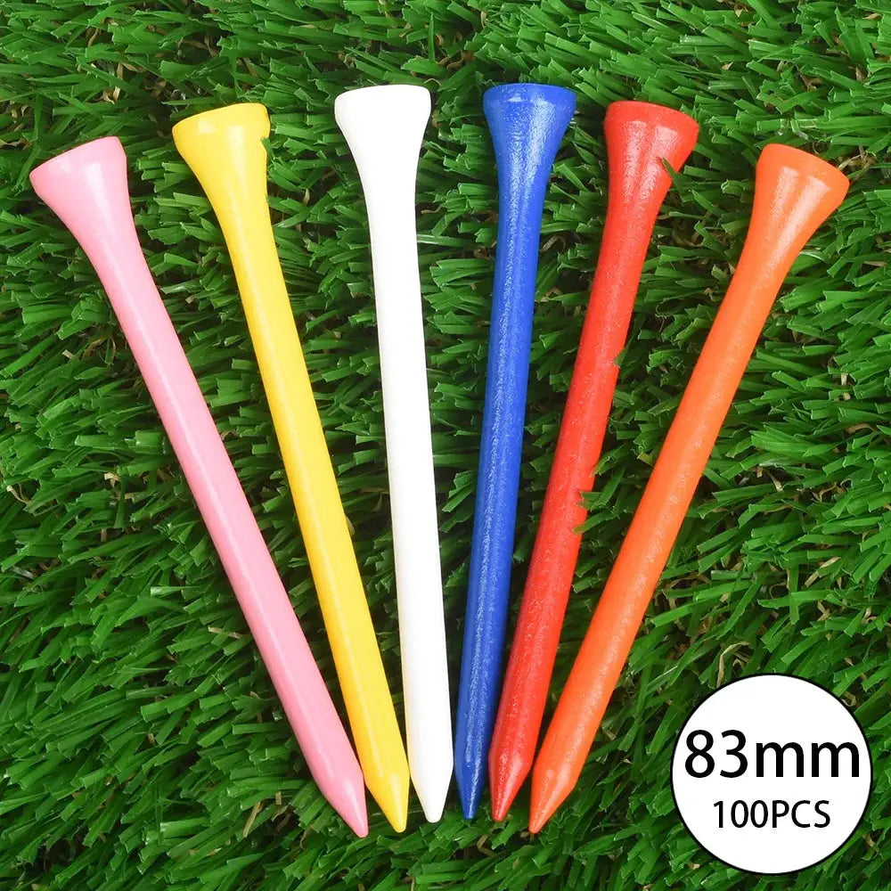 100 Pcs Mixed Color Golf Wood Tees Bulk Pack Durable Wooden Tees With Multiple Lengths