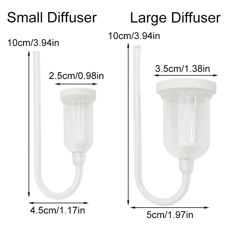 CO2 Diffuser For Aquarium Bubble Reactor And CO2 System Atomizer With Suction Cup For Live Plants