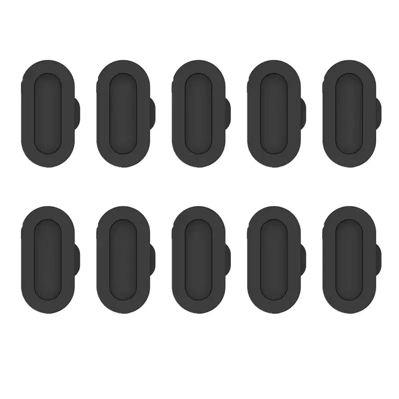 Simples Market silicone dustproof charging-port plugs for Garmin watches, black, 10-pack