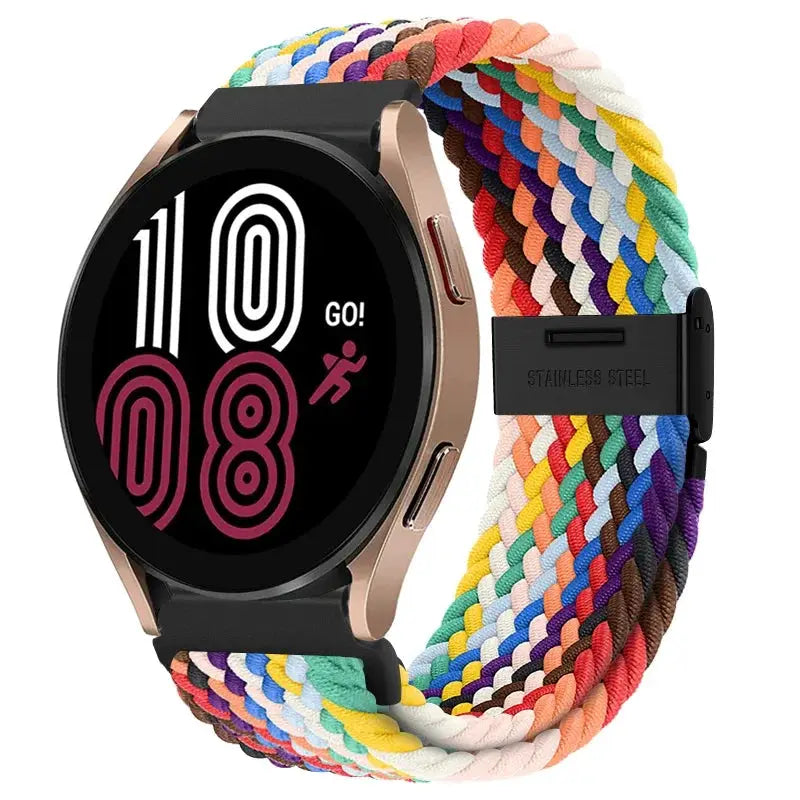 20mm 22mm Nylon Band for Samsung Galaxy Watch 6 5 4 40/44mm 5Pro Active 2 Gear S3 Braided Elastic Bracelet for Huawei GT2/3 4Pro
