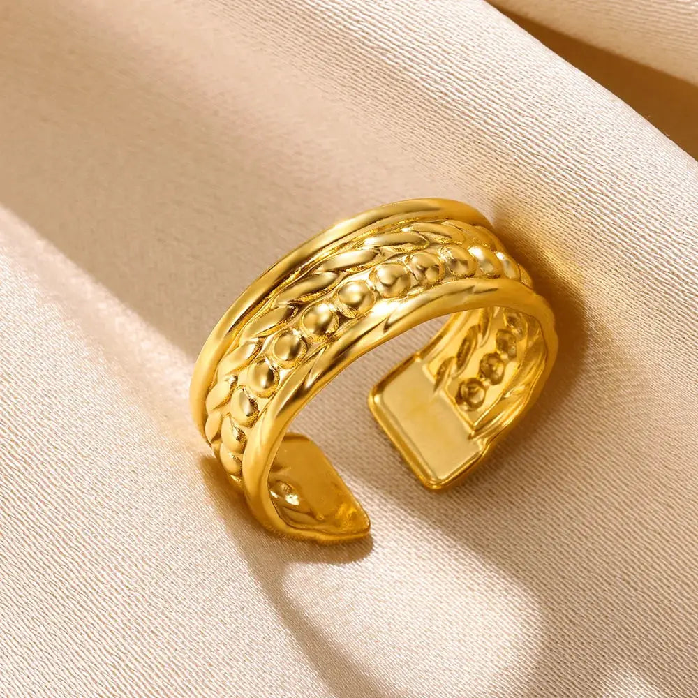 316L Stainless Steel Shell Rings For Women Adjustable Gold Color Little Star Open Rings Jewelry For Weddings Trendy