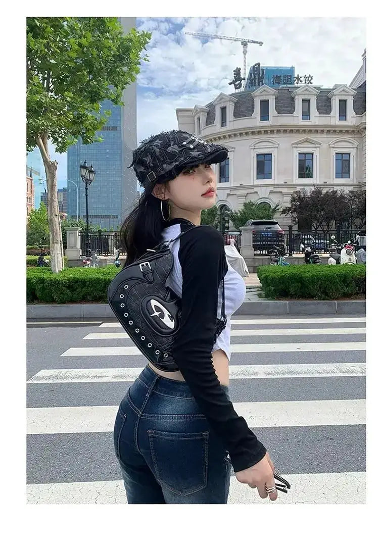 Y2K High Waist Slim Jeans Bootcut Flared Denim Trousers For Women